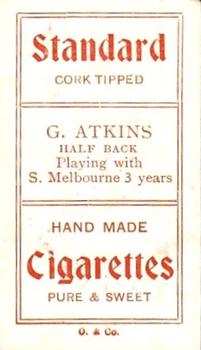 1909-10 Sniders and Abrahams Australian Footballers - Series E #NNO George Atkins Back